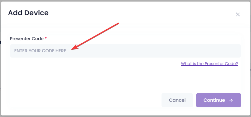 What is the Presenter Code (4-digit-code)? – AeriCast Inc.