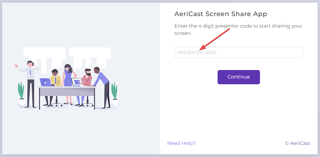 What is the Presenter Code (4-digit-code)? – AeriCast Inc.
